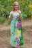 Mint Cut Out Cute Style Caftan in Jungle of Flowers Pattern|Mint Cut Out Cute Style Caftan in Jungle of Flowers Pattern|Jungle of Flowers