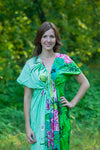 Mint Beach Days Style Caftan in Jungle of Flowers