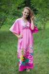 Pink I Wanna Fly Style Caftan in Jungle of Flowers Pattern
