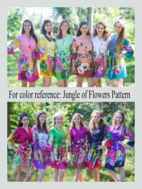 Mint Unfurl Style Caftan in Jungle of Flowers Pattern