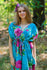Teal Magic Sleeves Style Caftan in Large Fuchsia Floral Blossom Pattern|Teal Magic Sleeves Style Caftan in Large Fuchsia Floral Blossom Pattern|Large Fuchsia Floral Blossom