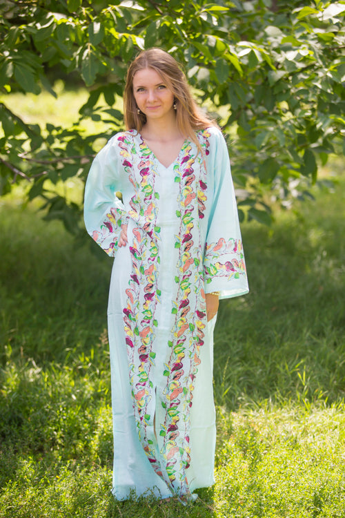 Light Blue The Glow-within Style Caftan in Little Chirpies Pattern