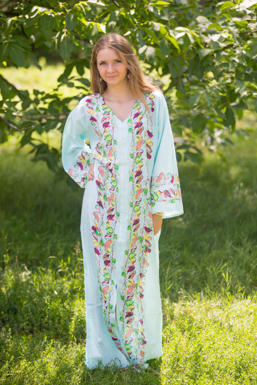 Light Blue The Glow-within Style Caftan in Little Chirpies Pattern|Light Blue The Glow-within Style Caftan in Little Chirpies Pattern|Little Chirpies