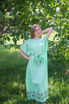 Mint Divinely Simple Style Caftan in Little Chirpies Pattern