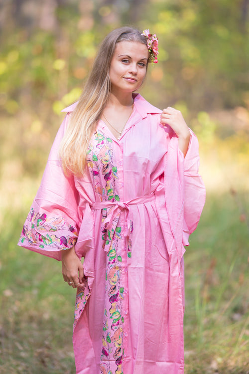 Pink Oriental Delight Style Caftan in Little Chirpies Pattern|Pink Oriental Delight Style Caftan in Little Chirpies Pattern|Little Chirpies