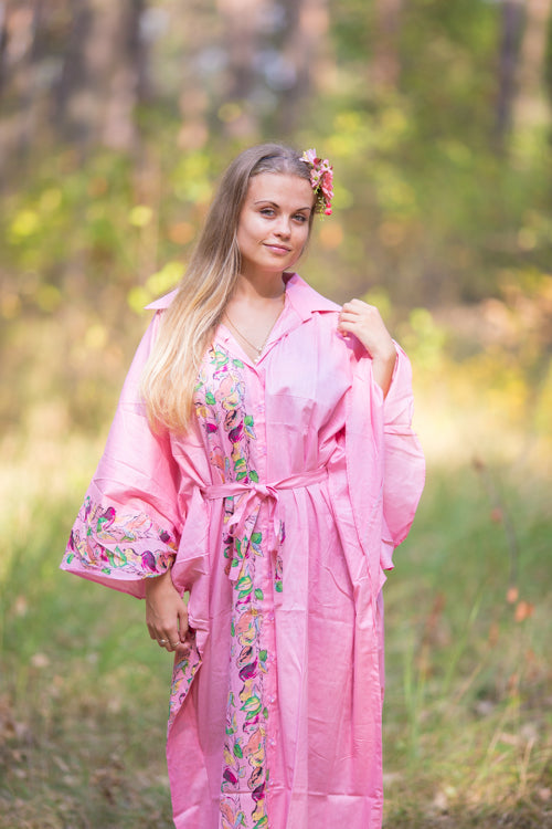 Pink Oriental Delight Style Caftan in Little Chirpies Pattern