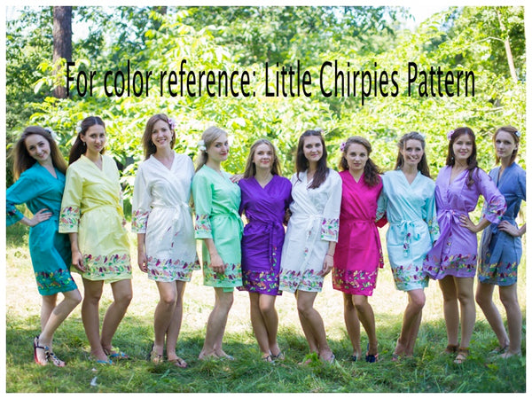 Gray Cool Summer Style Caftan in Little Chirpies Pattern