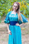 Teal Beauty, Belt and Beyond Style Caftan in Multicolored Stripes