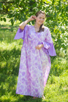 Lilac Ballerina Style Caftan in Ombre Fading Leaves