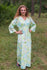 White Mint Button Me Down Style Caftan in Ombre Fading Leaves Pattern|White Mint Button Me Down Style Caftan in Ombre Fading Leaves Pattern|Ombre Fading Leaves