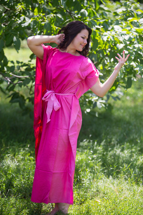 Burgundy Divinely Simple Style Caftan in Ombre TieDye Pattern