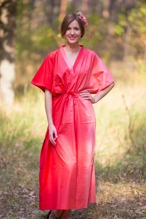 Coral The Drop-Waist Style Caftan in Ombre TieDye Pattern