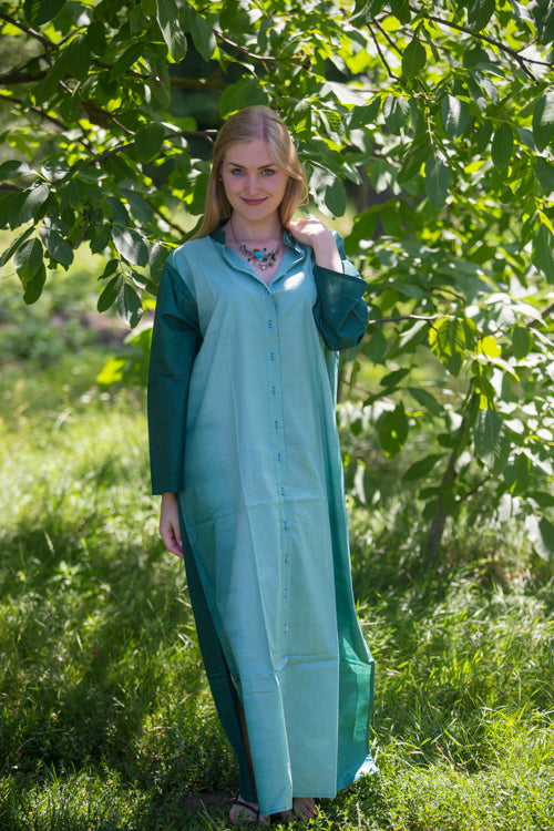 Green Charming Collars Style Caftan in Ombre TieDye Pattern|Green Charming Collars Style Caftan in Ombre TieDye Pattern|Ombre Tiedye