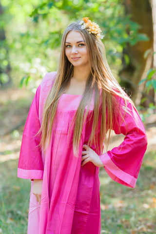 Pink Fire Maiden Style Caftan in Ombre TieDye Pattern