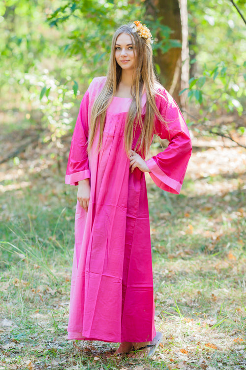 Pink Fire Maiden Style Caftan in Ombre TieDye Pattern