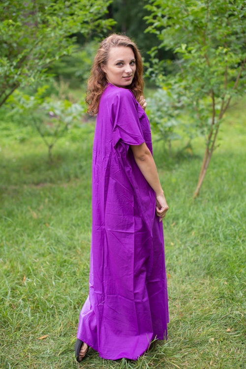 Purple Unfurl Style Caftan in Ombre TieDye Pattern