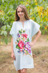 Light Blue Sunshine Style Caftan in One Long Flower Pattern