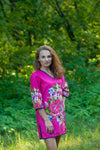Magenta Sun and Sand Style Caftan in One Long Flower Pattern