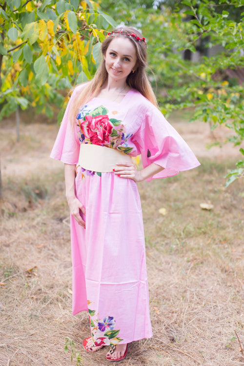 Pink Beauty, Belt and Beyond Style Caftan in One Long Flower