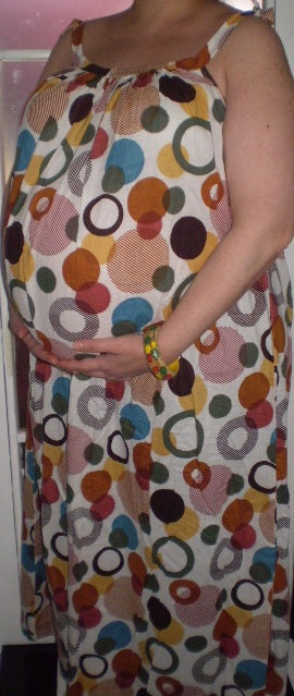 Circle Bubbles Maternity Maxi Pillowcase Dress