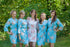 Faded Flowers Pattern Bridesmaids Robes|Blue Faded Flowers Pattern Bridesmaids Robes|Faded Flowers