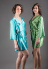 Green Satin Robe with Brasso Sleeves