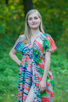 Coral Beach Days Style Caftan in Peacock Plumage