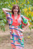 Coral Flowing River Style Caftan in Peacock Plumage Pattern|Coral Flowing River Style Caftan in Peacock Plumage Pattern