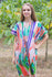 Coral Sunshine Style Caftan in Peacock Plumage Pattern|Coral Sunshine Style Caftan in Peacock Plumage Pattern