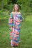 Coral Serene Strapless Style Caftan in Peacock Plumage Pattern|Coral Serene Strapless Style Caftan in Peacock Plumage Pattern