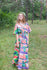 Coral Timeless Style Caftan in Peacock Plumage Pattern|Coral Timeless Style Caftan in Peacock Plumage Pattern