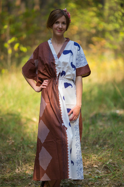 Brown The Drop-Waist Style Caftan in Perfectly Paisley Pattern