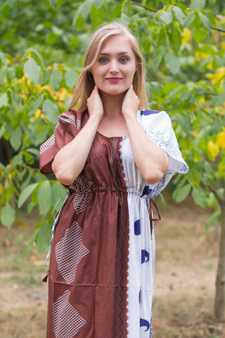 Brown Side Strings Sweet Style Caftan in Perfectly Paisley Pattern