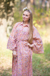 Pink Oriental Delight Style Caftan in Petit Florals Pattern