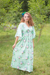 Mint I Wanna Fly Style Caftan in Pink Peonies Pattern