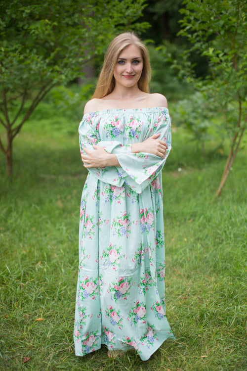 Mint Serene Strapless Style Caftan in Pink Peonies Pattern|Mint Serene Strapless Style Caftan in Pink Peonies Pattern|Pink Peonies