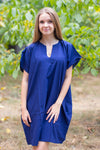 Dark Blue Sunshine Style Caftan in Plain and Simple Pattern