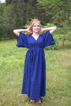 Dark Blue I Wanna Fly Style Caftan in Plain and Simple Pattern