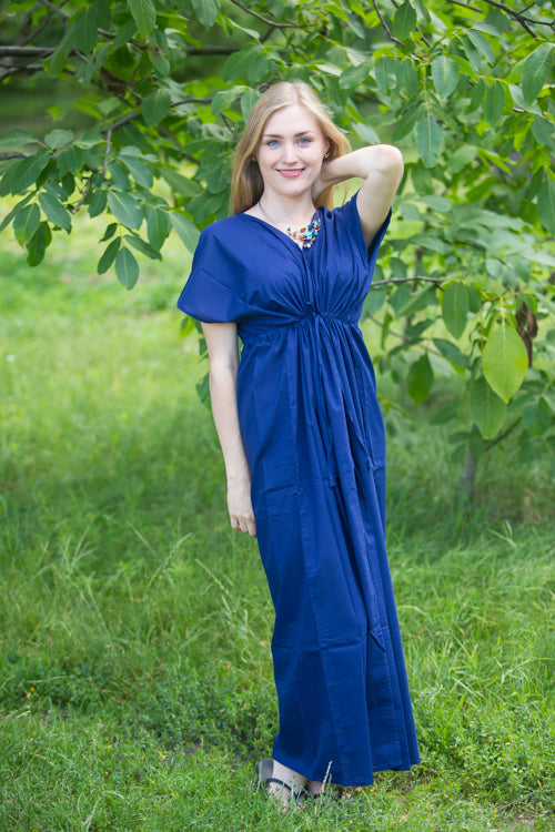 Dark Blue Beach Days Style Caftan in Plain and Simple Dark Blue Beach Days Style Caftan in Plain and Simple