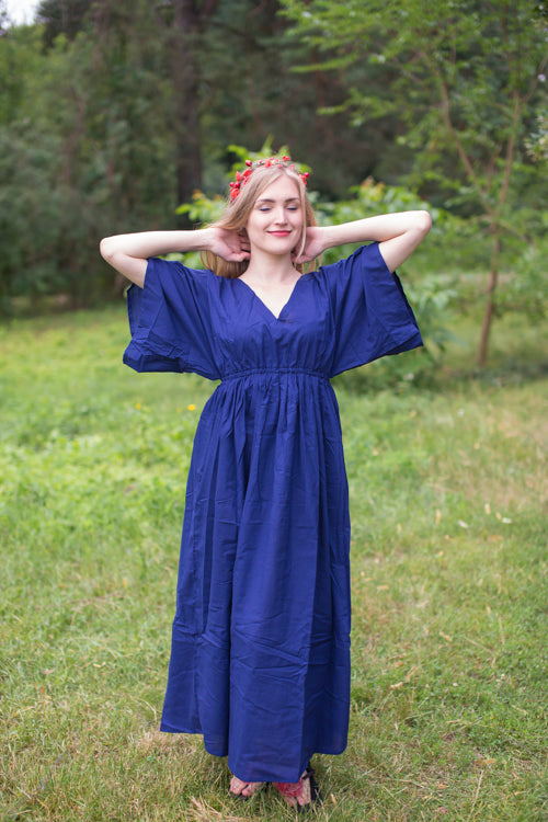 Dark Blue I Wanna Fly Style Caftan in Plain and Simple Pattern