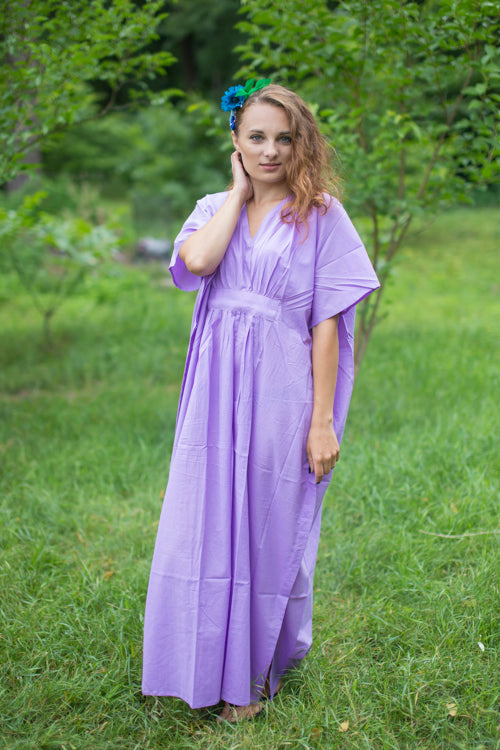 Lilac Unfurl Style Caftan in Plain and Simple Pattern