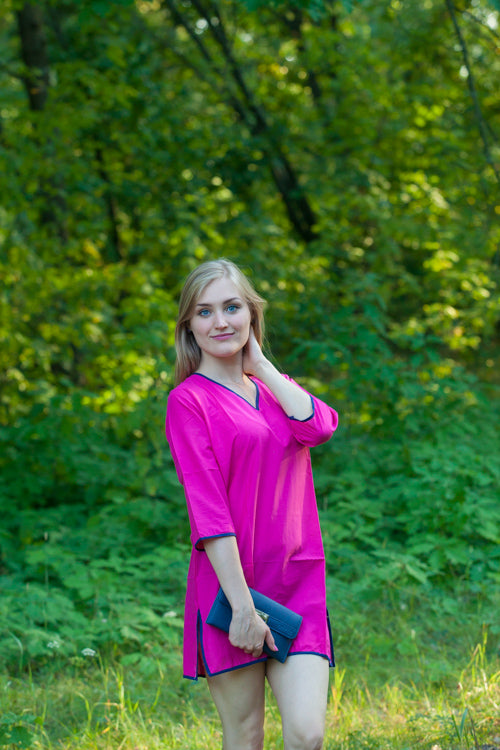 Magenta Sun and Sand Style Caftan in Plain and Simple Pattern|Magenta Sun and Sand Style Caftan in Plain and Simple Pattern|Plain and Simple