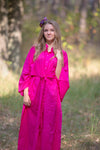 Magenta Oriental Delight Style Caftan in Plain and Simple Pattern