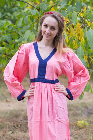 Pink My Peasant Dress Style Caftan in Plain and Simple Pattern