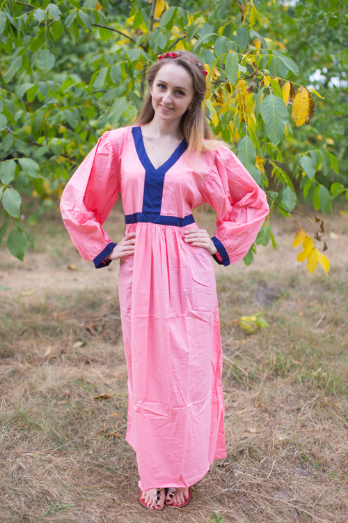 Pink My Peasant Dress Style Caftan in Plain and Simple Pattern