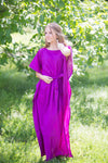Purple Divinely Simple Style Caftan in Plain and Simple Pattern