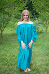 Teal Serene Strapless Style Caftan in Plain and Simple Pattern