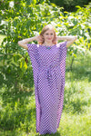 Lilac Divinely Simple Style Caftan in Polka Dots Pattern