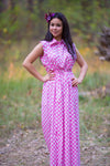 Pink Cool Summer Style Caftan in Polka Dots Pattern