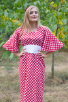 Red Beauty, Belt and Beyond Style Caftan in Polka Dots